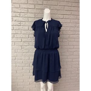 MSK Women Petite Ruffle Smocked Chiffon Dress Size PL